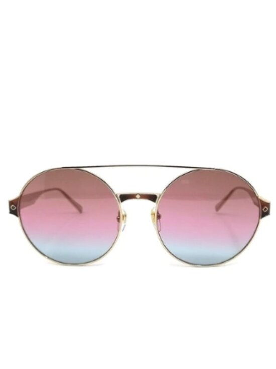 MCM Women\'s Round Gold/Bown Rose Azure Sunglasses MCM124S